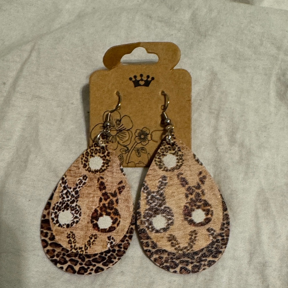 Leopard Print Teardrop Earrings